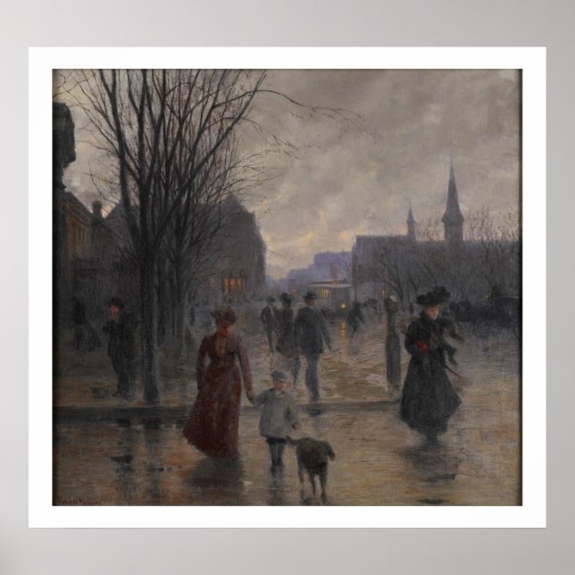Affiche Rainy Evening on Hennepin Avenue, c.1902 (Devant)