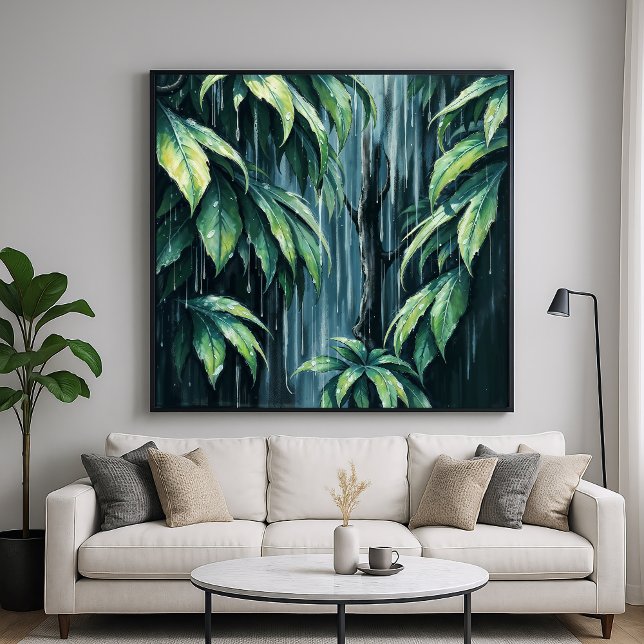 Affiche Rainy Forest - Art de style illustratif paisible (Créateur téléchargé)