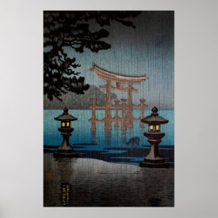 Affiche Rainy Miyajima par Tsuchiya Koitsu