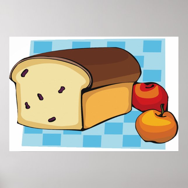 Affiche Raisin Bread Loaf and Red Apples (Devant)