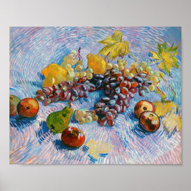 Affiche Raisins, citrons, poires et pommes, Van Gogh (Devant)