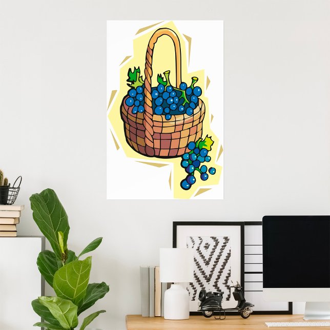 Affiche Raisins Dans Un Panier (Créateur téléchargé)