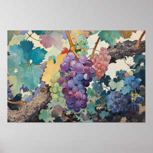 Affiche Raisins sur la vigne