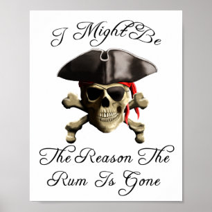 Affiche Raison Pour Laquelle Le Rhum Est Partis Pirate Sku