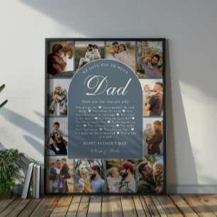 Affiche Raisons Bleues pour lesquelles on t'aime Papa Gril