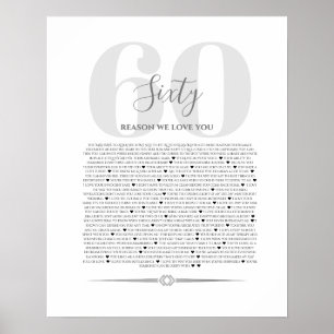 Affiche Raisons pour lesquelles nous vous aimons 90,80 70,