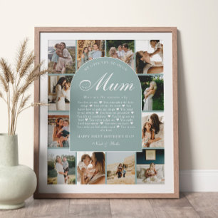Affiche Raisons turquoise pour lesquelles nous t'aimons Ma
