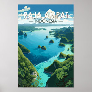 Affiche Raja Ampat Indonésie Travel Art Vintage