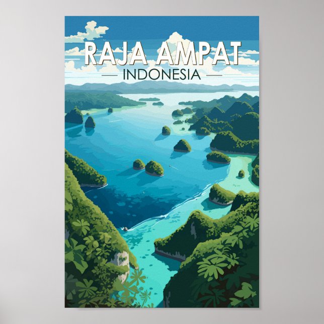 Affiche Raja Ampat Indonésie Travel Art Vintage (Devant)