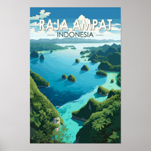 Affiche Raja Ampat Indonésie Voyage Art Vintage