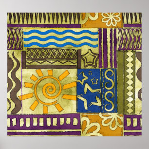 Affiche Rajasthan Indian, Patchwork Tapis Texture.