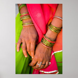Affiche Rajasthan : Le gros plan des mains des femmes