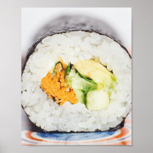 Affiche Râle de sushi Poisson et riz