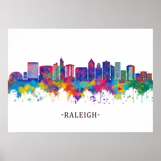 Affiche Raleigh North Carolina Skyline (Devant)