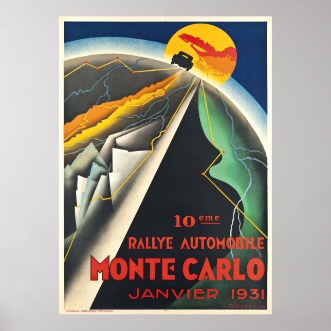 Affiche Rallye Automobile Monte Carlo (Devant)
