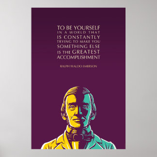 Affiche Ralph Waldo Emerson Citation : Être soi-même