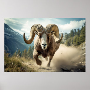 Affiche Ram Animal Nature sauvage majestueuse