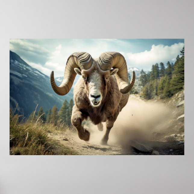 Affiche Ram Animal Nature sauvage majestueuse (Devant)