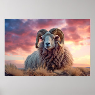 Affiche Ram Animal Nature sauvage majestueuse