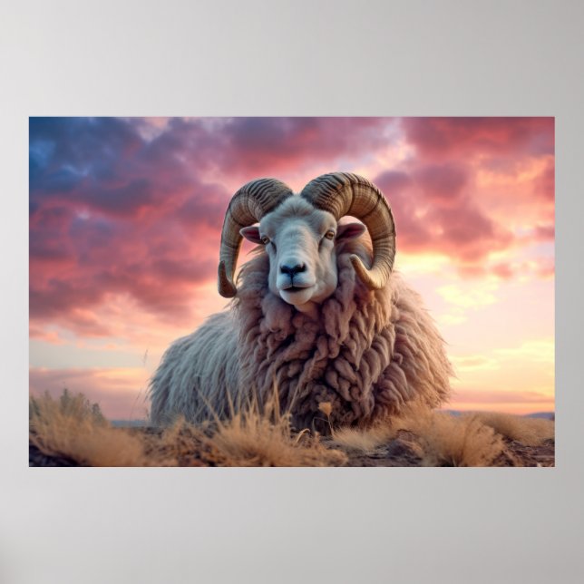 Affiche Ram Animal Nature sauvage majestueuse (Devant)