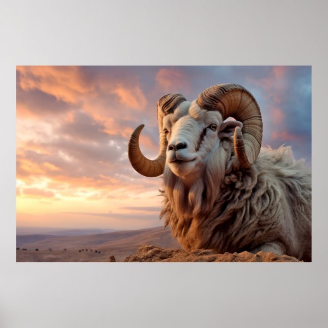 Affiche Ram Animal Nature sauvage majestueuse (Devant)