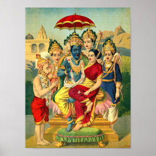 Affiche Ram Panchayatan par Raja Ravi Varma
