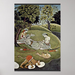 Affiche Rama And Sata In The Forest By Indischer Maler Von