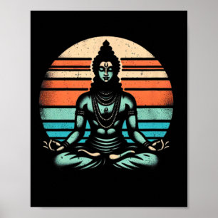 Affiche Rama méditant Vintage Empowering Lord Ram Yoga M