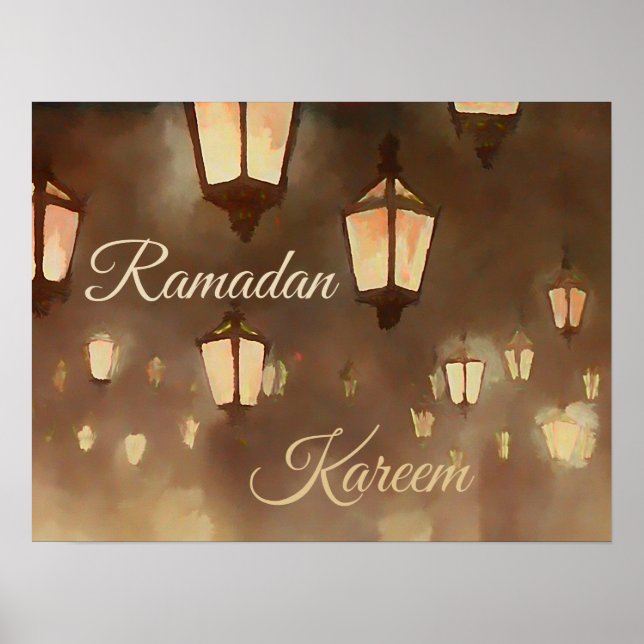 Affiche Ramadan Kareem - peinture avec lampes (Devant)