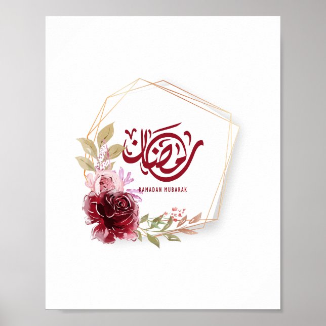 Affiche Ramadan Mubarak Watercolor Floral  (Devant)