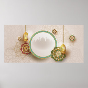 Affiche Ramadan or rouge et vert