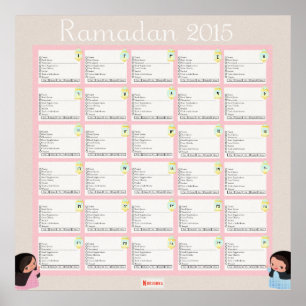 Affiche Ramadhan Daily Checklist for GIRLS