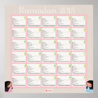 Affiche Ramadhan Daily Checklist for GIRLS