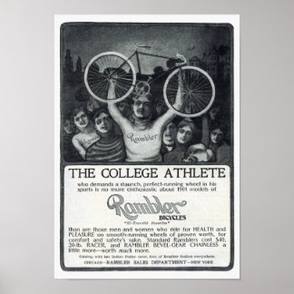 Affiche Rambler Bicycle Annonce Vers 1901