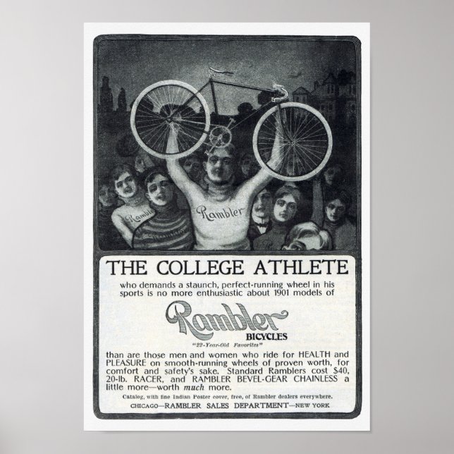 Affiche Rambler Bicycle Annonce Vers 1901 (Devant)
