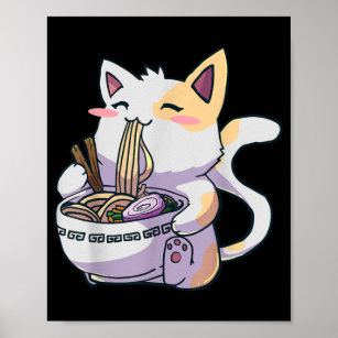 Affiche Ramen Cat Neko Kawaii Anime Japonais