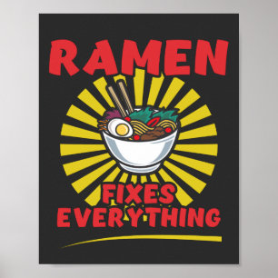 Affiche Ramen corrige tout - Conception amusante des devis