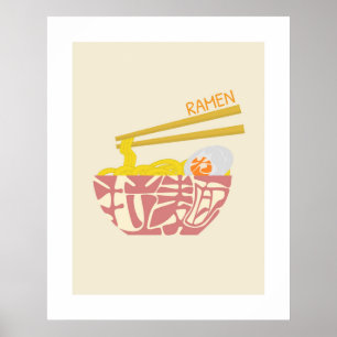 Affiche Ramen japonais Kanji/Hiragana Word Wall Art