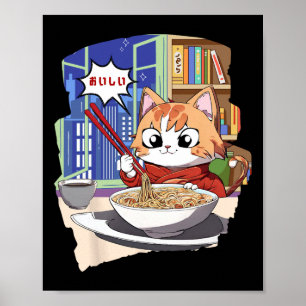 Affiche Ramen Kawaii Cat Anime
