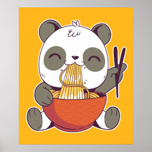 Affiche Ramen Panda Cute