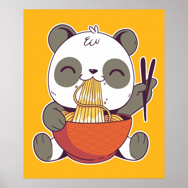 Affiche Ramen Panda Cute (Devant)