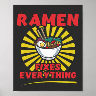 Affiche Ramen répare tout - Drôle conception de devis