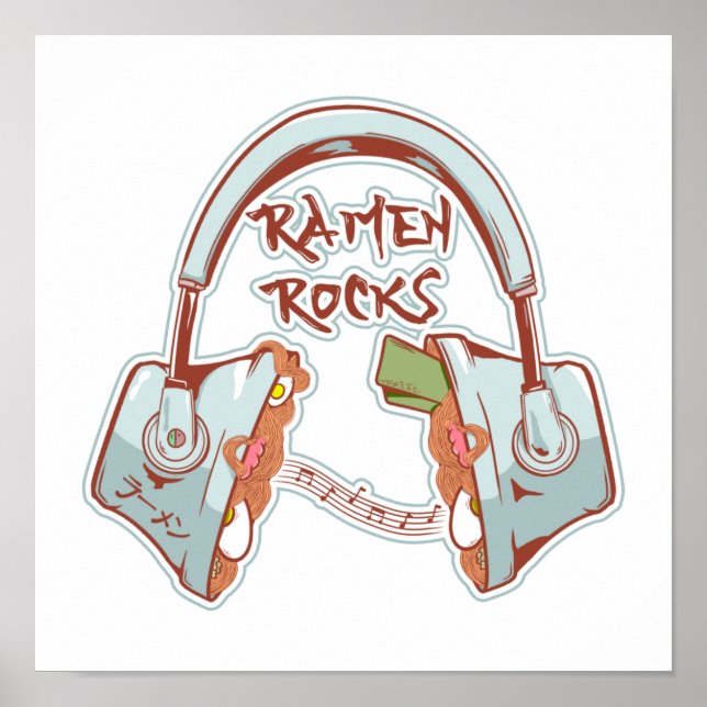 Affiche Ramen Rocks Funny casque (Devant)