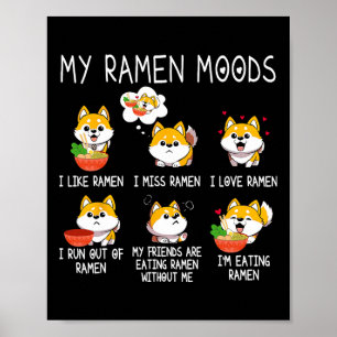 Affiche Ramen Shiba Inu Amoureux des chiens Nouilles Japon