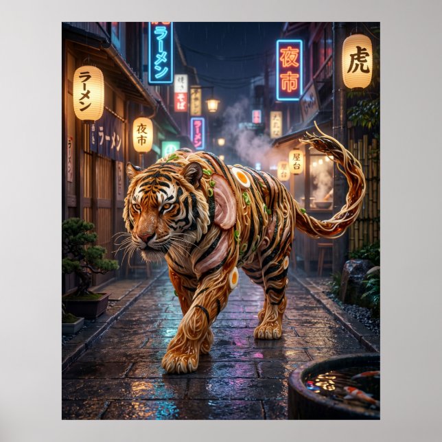 Affiche Ramen Tiger Neon Alley (Devant)
