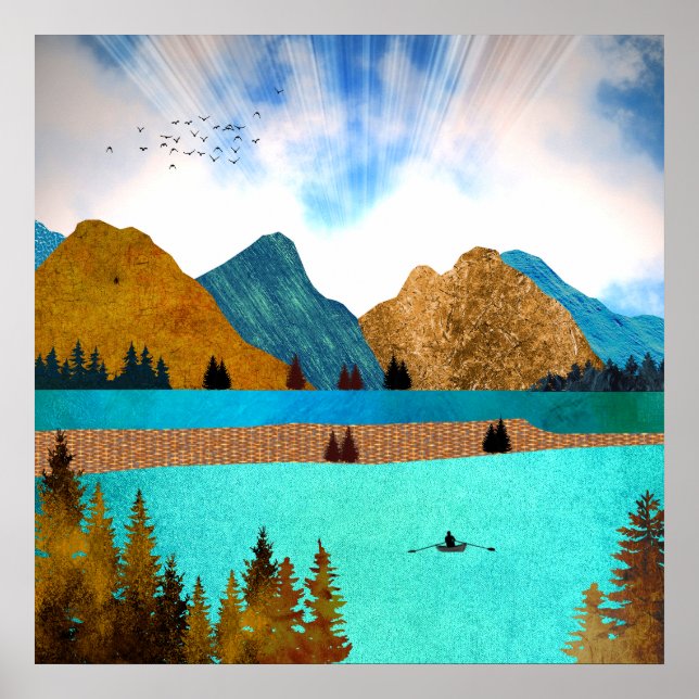 Affiche Rameur du lac du matin (Devant)