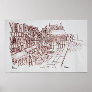 Affiche Ramparts, Mont Saint-Michel   Normandy, France