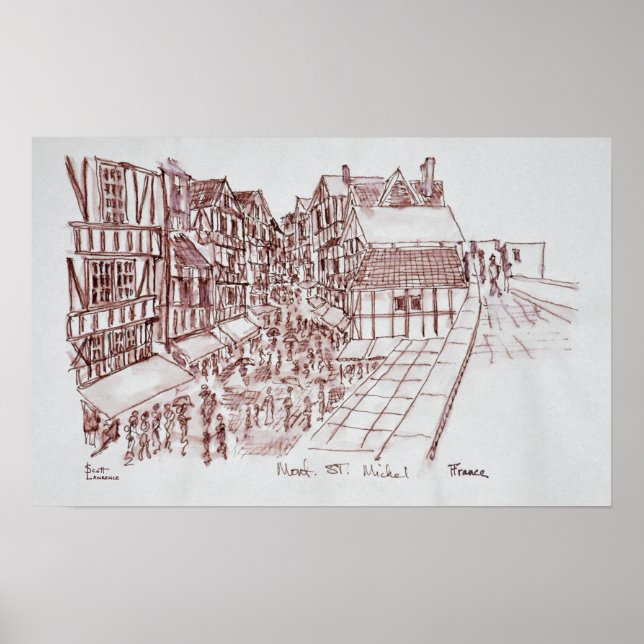 Affiche Ramparts, Mont Saint-Michel | Normandy, France (Devant)