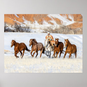 Affiche Ranch de chevaux Hideout, wrangler et chevaux