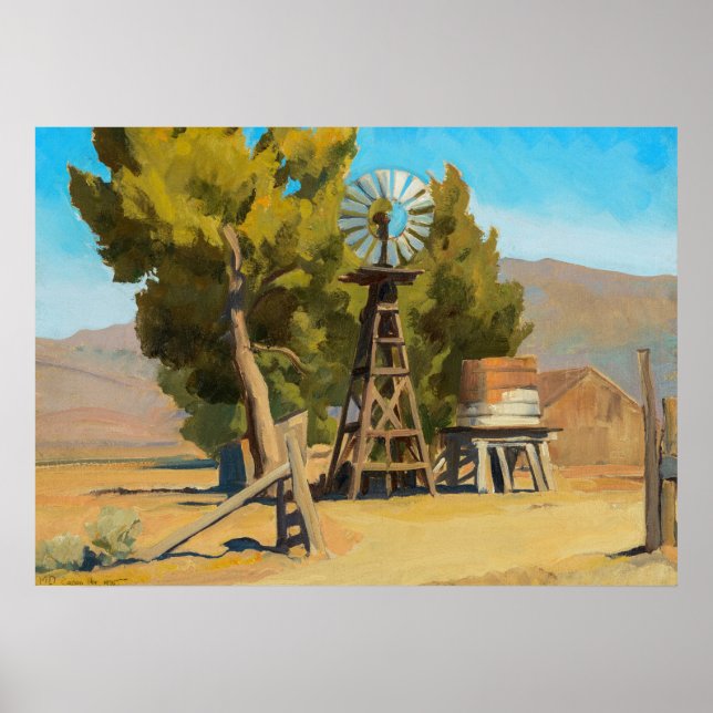 Affiche Ranch Windmill, Carson, Nevada par Maynard Dixon (Devant)
